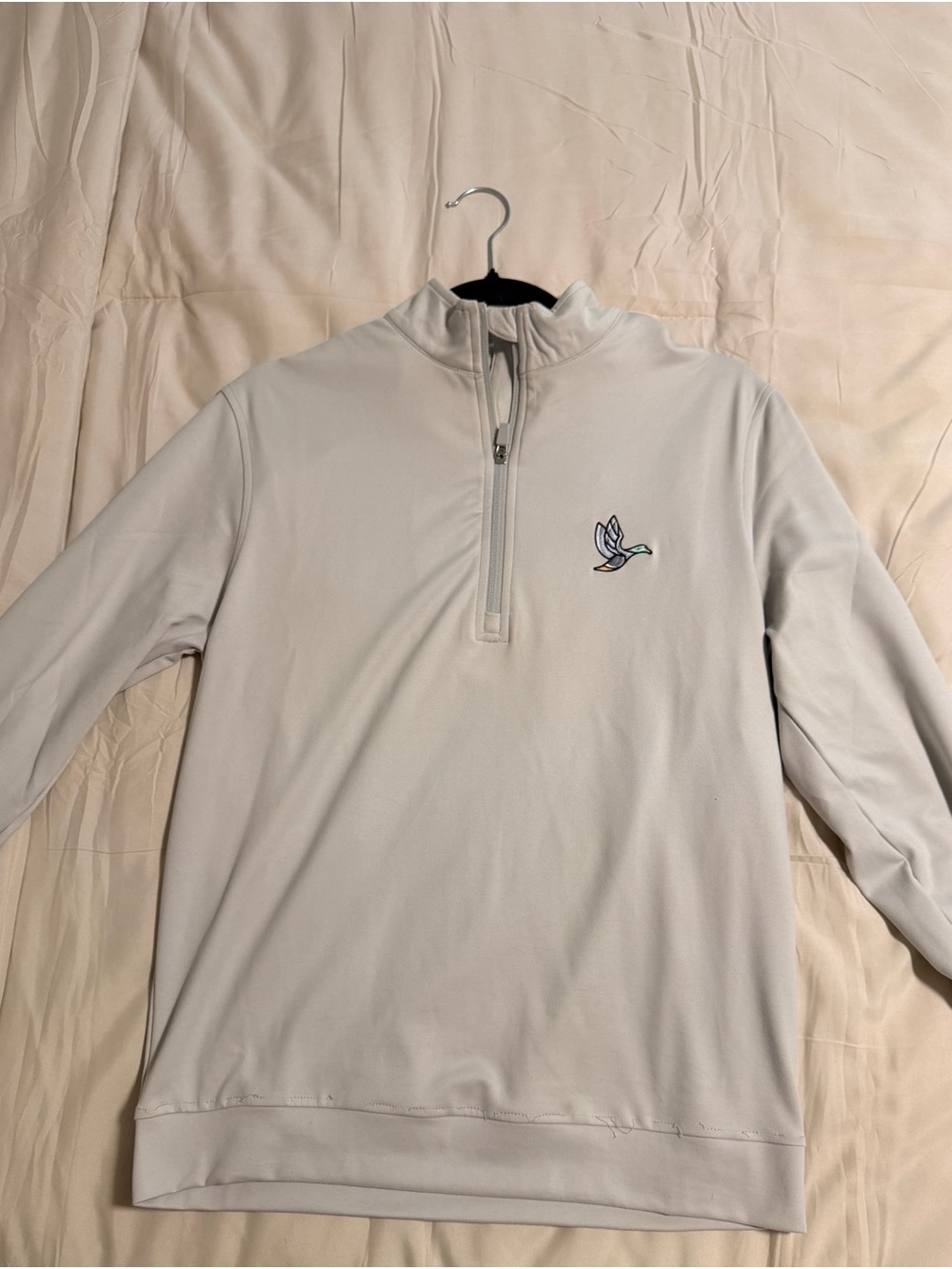 Men's Half-Zip Pullover Sweatshirt in Light Gray